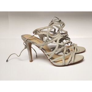 Gianni Bini Women's Leather Lace Up Taupe Stiletto Heel Shoes Size 9M